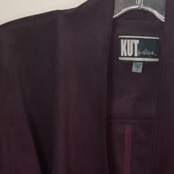 KUT from the KLOTH Women's "Tayanita" Faux Suede Draped Fitted Jacket EUC Size L - Picture 3 of 9